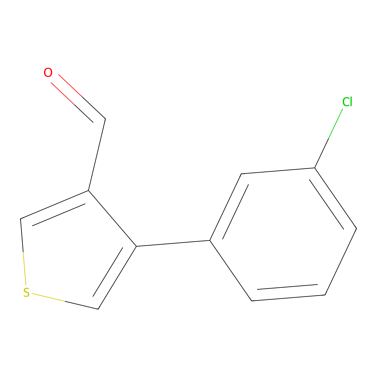 4-(3-Chlorophenyl)thiophene-3-carbaldehyde molecular structure, CAS 2089996-24-5