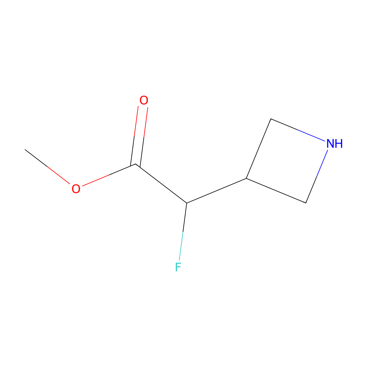 Methyl 2-(azetidin-3-yl)-2-fluoroacetate molecular structure, CAS 2089999-64-2