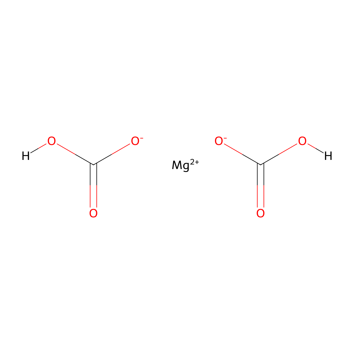 Magnesium bicarbonate molecular structure, CAS 2090-64-4