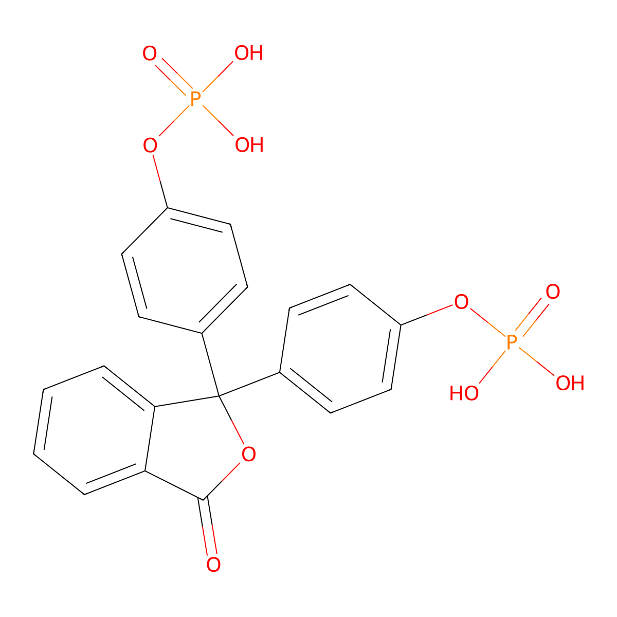 Phenolphthalein diphosphate molecular structure, CAS 2090-82-6