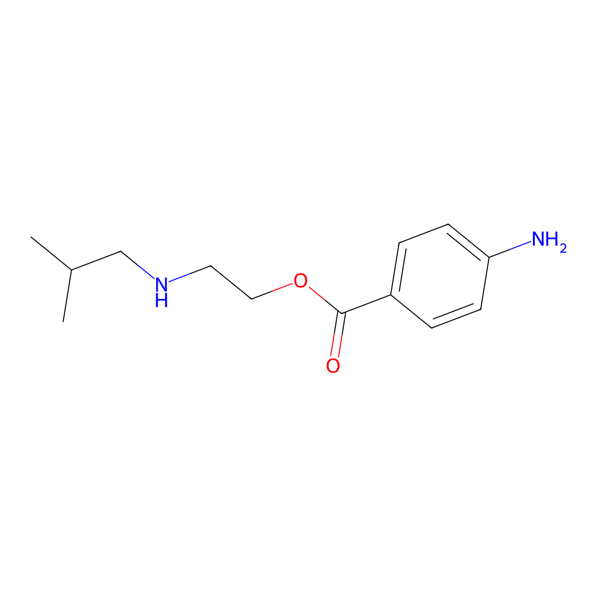 Butethamine molecular structure, CAS 2090-89-3