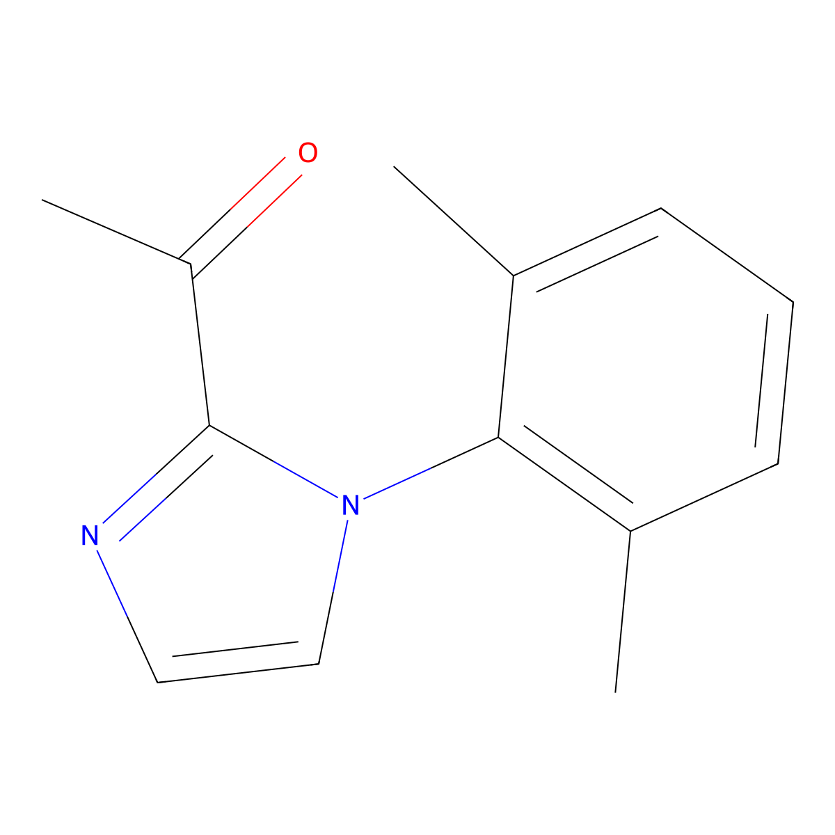 1-[1-(2,6-dimethylphenyl)-1H-imidazol-2-yl]ethan-1-one molecular structure, CAS 2090002-31-4