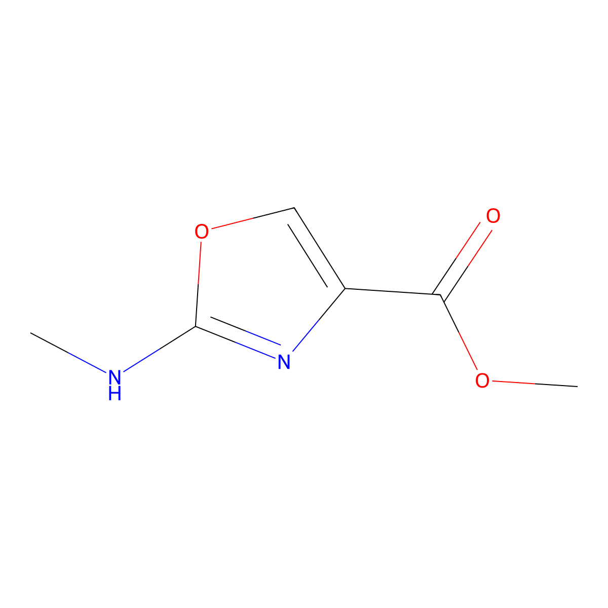Methyl 2-(methylamino)-1,3-oxazole-4-carboxylate molecular structure, CAS 2090005-88-0