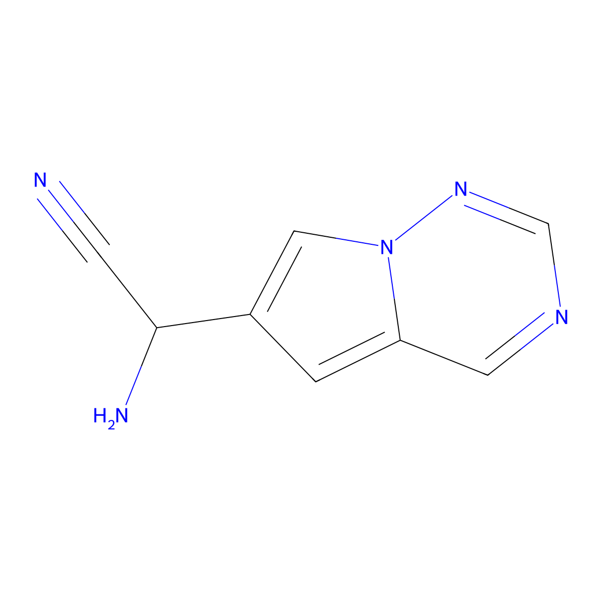 2-Amino-2-{pyrrolo[2,1-f][1,2,4]triazin-6-yl}acetonitrile molecular structure, CAS 2090007-66-0