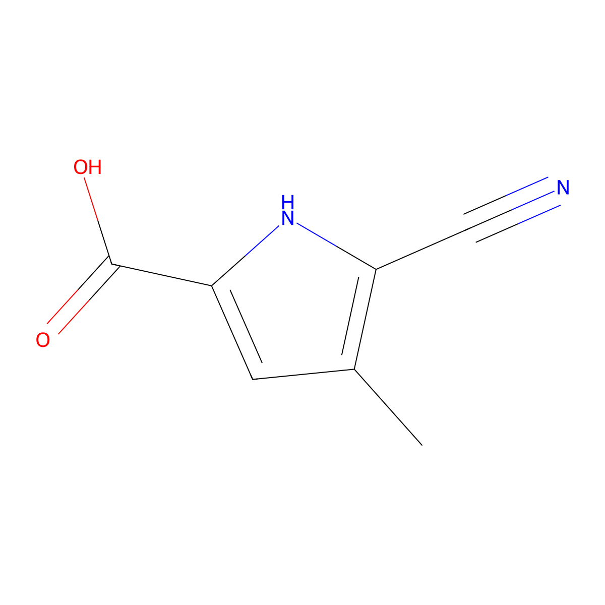 5-cyano-4-methyl-1H-pyrrole-2-carboxylic acid molecular structure, CAS 2090008-58-3