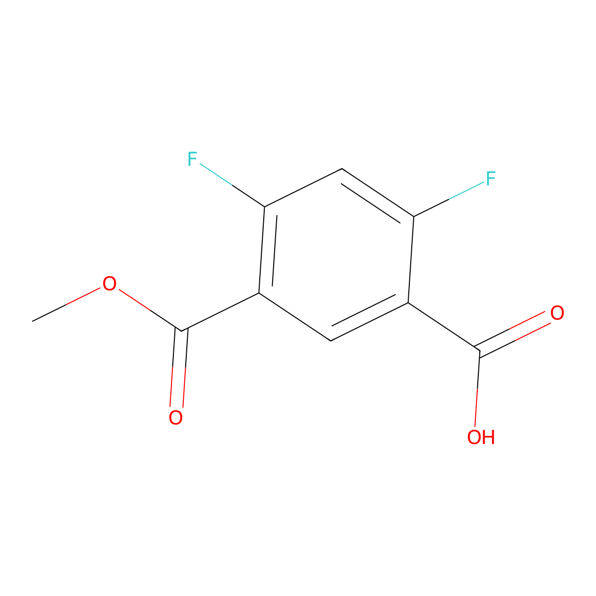2,4-Difluoro-5-(methoxycarbonyl)benzoicacid molecular structure, CAS 2090012-30-7