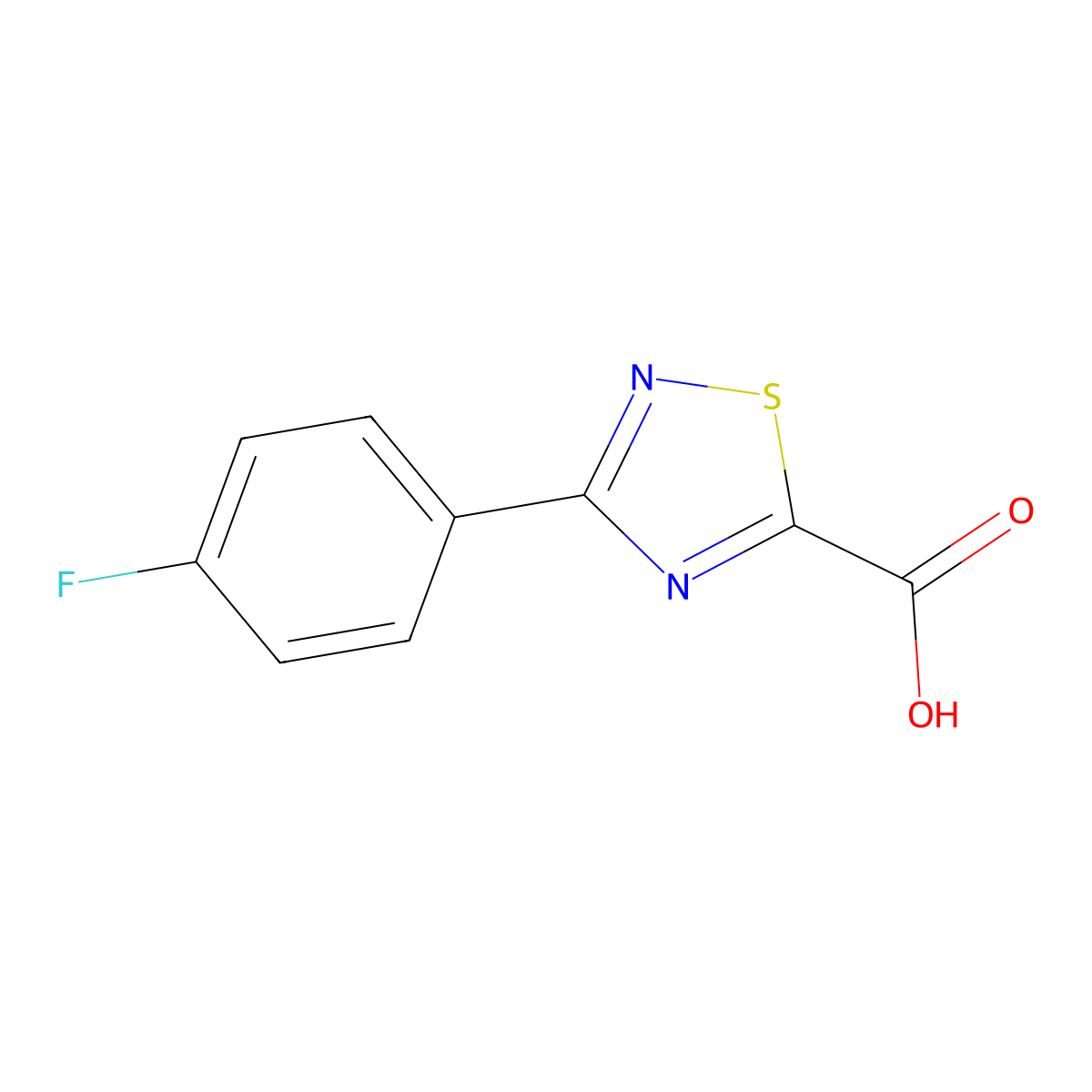 3-(4-Fluorophenyl)-1,2,4-thiadiazole-5-carboxylic acid molecular structure, CAS 2090018-84-9