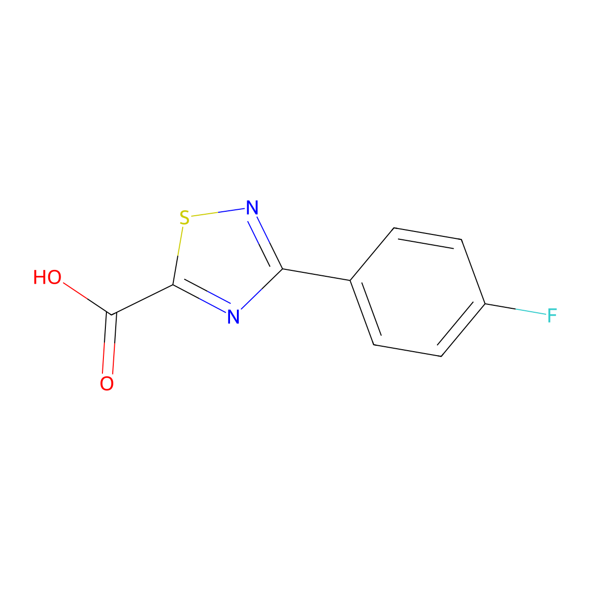 3-(4-Fluorophenyl)-1,2,4-thiadiazole-5-carboxylic acid molecular structure, CAS 2090018-84-9