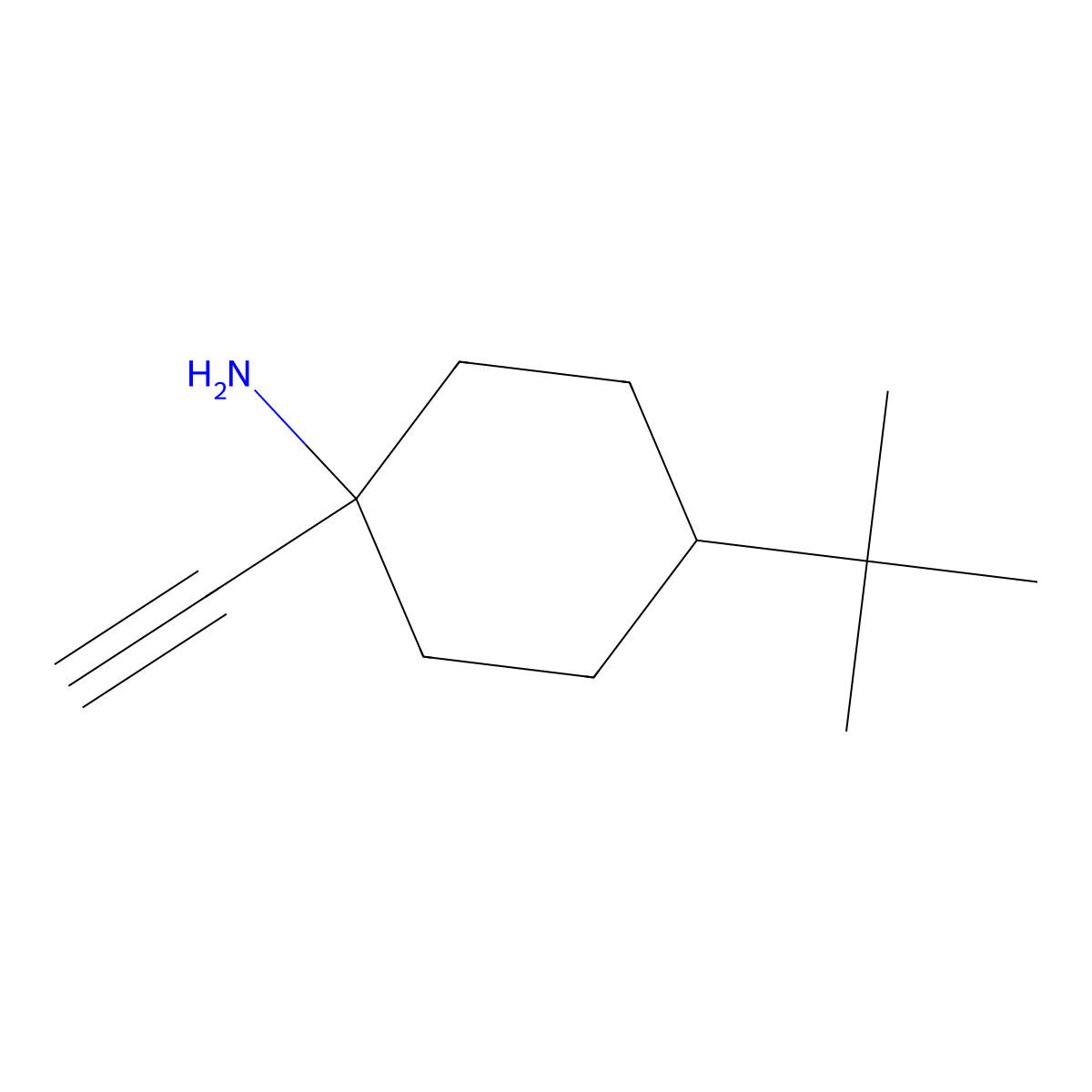 4-tert-Butyl-1-ethynylcyclohexan-1-amine molecular structure, CAS 2090024-00-1