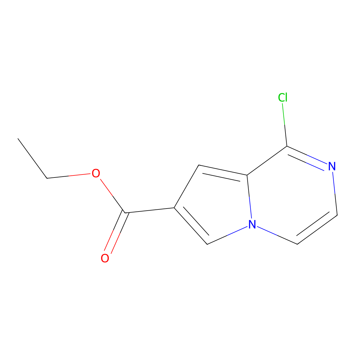 Ethyl 1-chloropyrrolo[1,2-a]pyrazine-7-carboxylate molecular structure, CAS 2090026-59-6