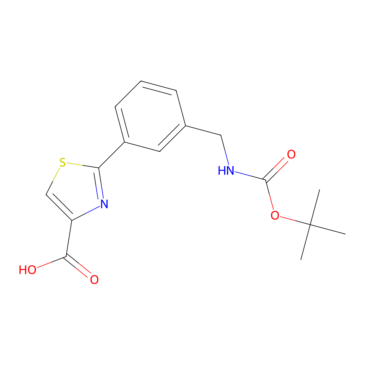 2-[3-({[(Tert-butoxy)carbonyl]amino}methyl)phenyl]-1,3-thiazole-4-carboxylic acid molecular structure, CAS 2090027-04-4
