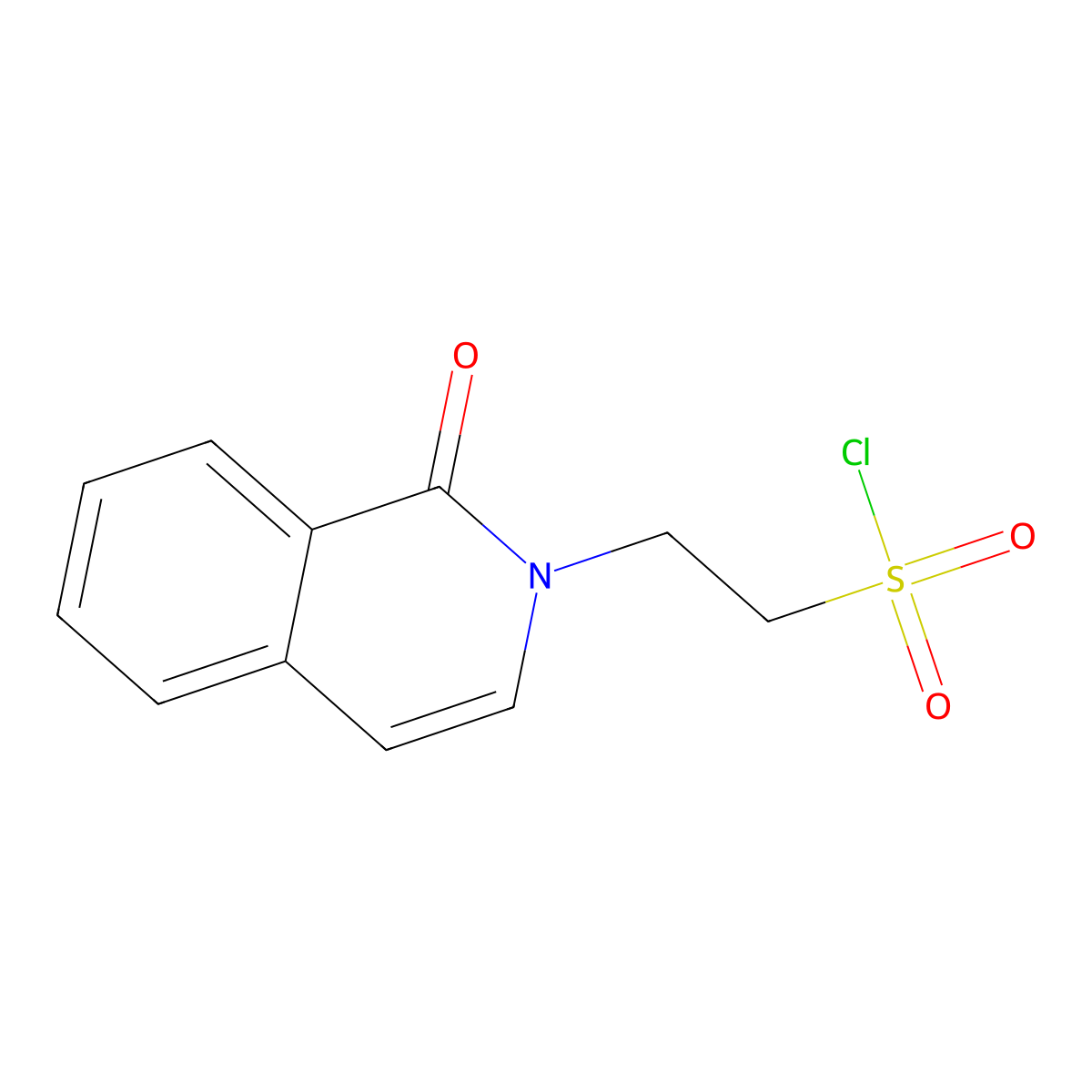 2-(1-Oxo-1,2-dihydroisoquinolin-2-yl)ethane-1-sulfonyl chloride molecular structure, CAS 2090031-11-9