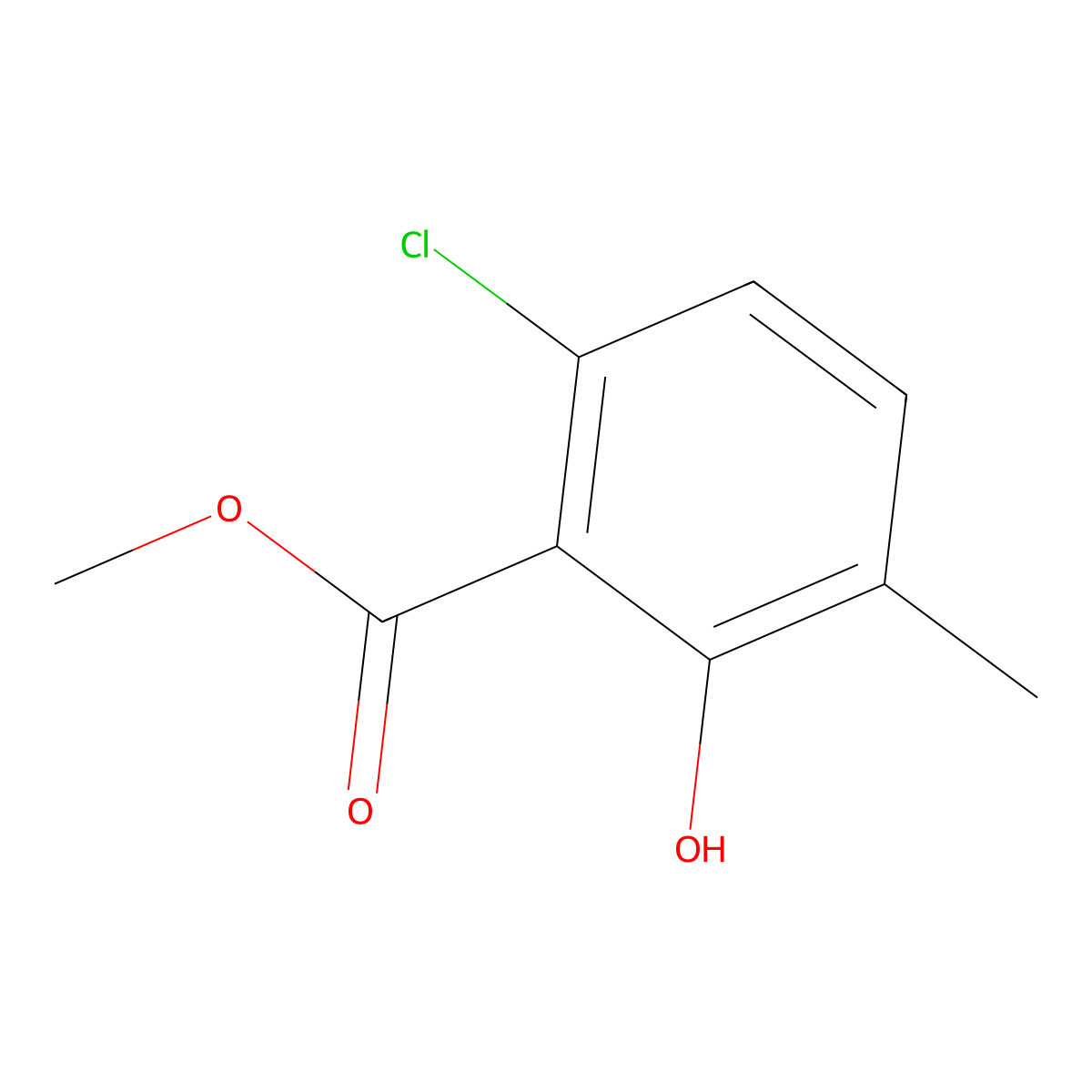 Methyl 6-chloro-2-hydroxy-3-methylbenzoate molecular structure, CAS 2090036-34-1