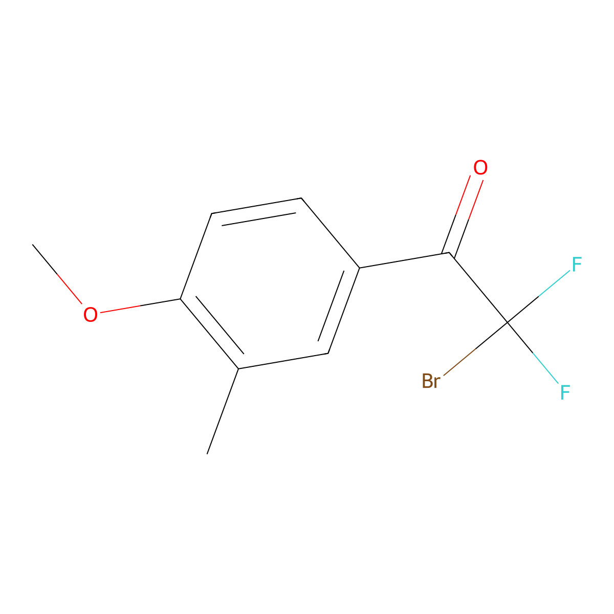 2-Bromo-2,2-difluoro-1-(4-methoxy-3-methylphenyl)ethanone molecular structure, CAS 2090037-56-0