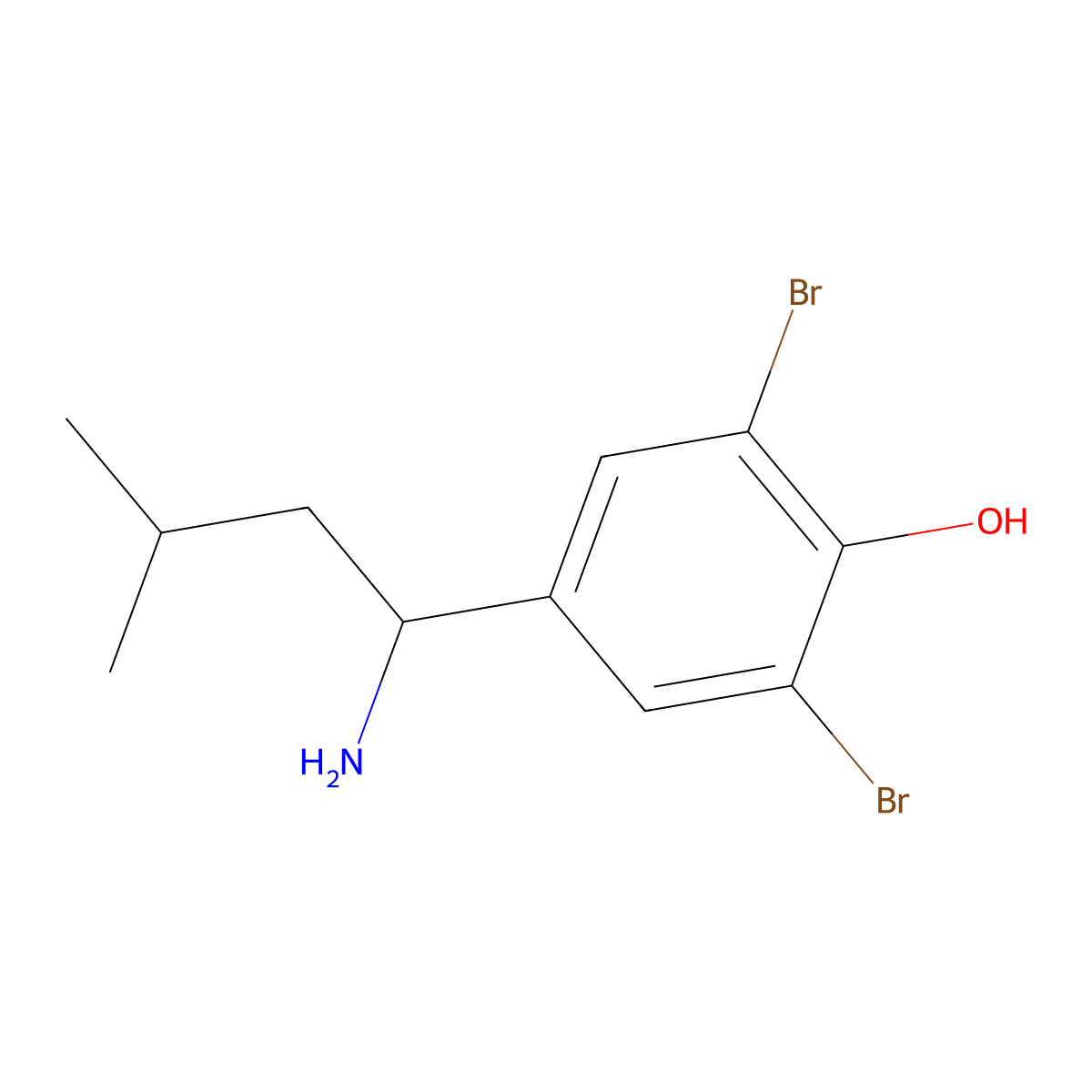 4-(1-Amino-3-methylbutyl)-2,6-dibromophenol molecular structure, CAS 2090038-11-0