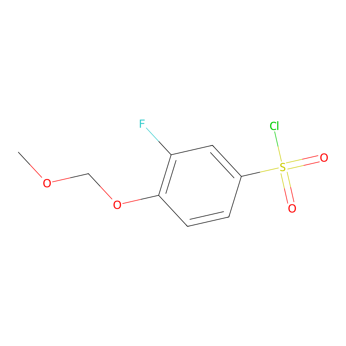 3-Fluoro-4-(methoxymethoxy)benzene-1-sulfonyl chloride molecular structure, CAS 2090038-32-5