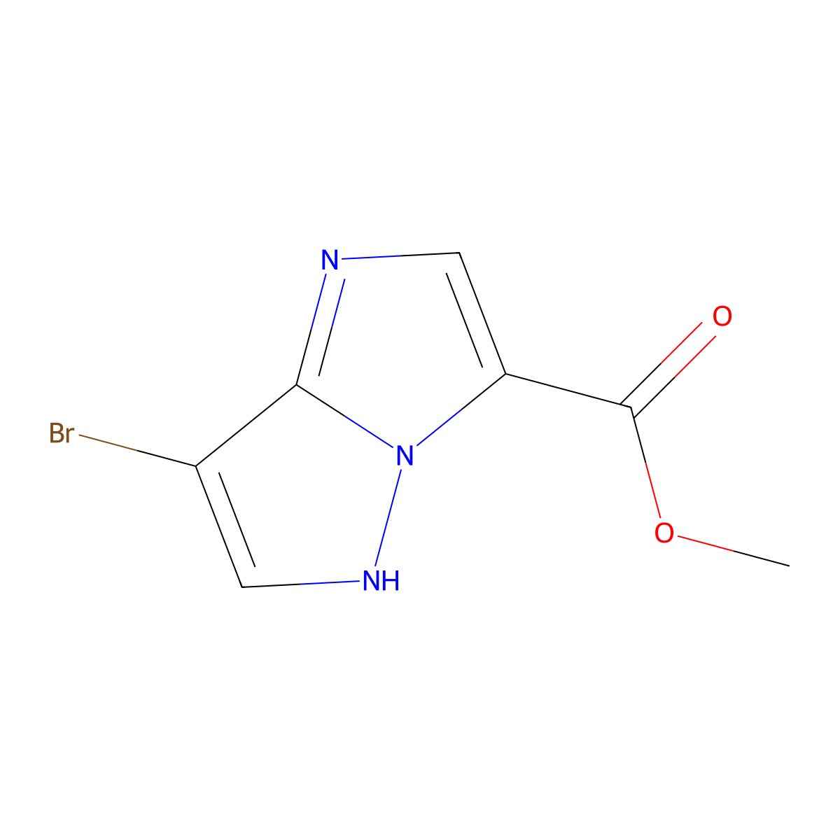 methyl 7-bromo-1H-imidazo[1,2-b]pyrazole-3-carboxylate molecular structure, CAS 2090040-33-6