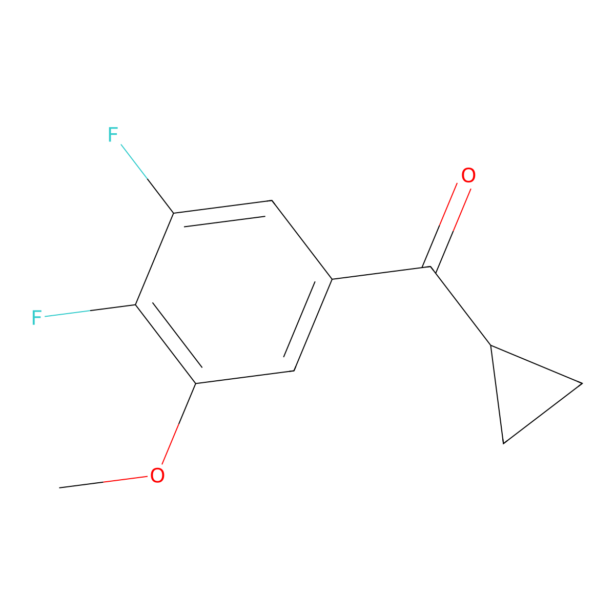 Cyclopropyl(3,4-difluoro-5-methoxyphenyl)methanone molecular structure, CAS 2090047-67-7