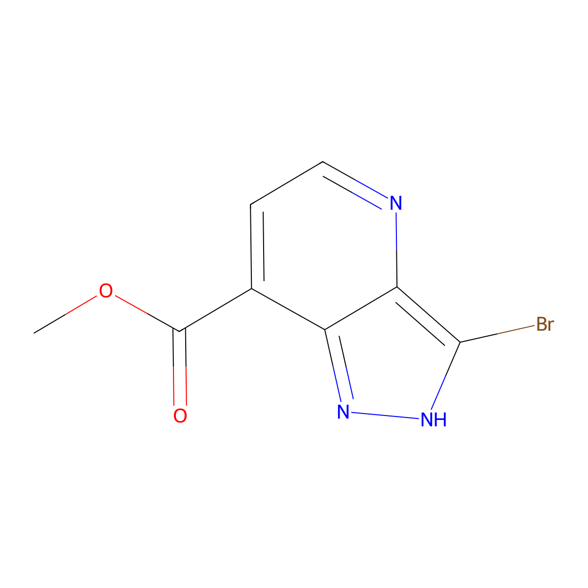 methyl 3-bromo-1H-pyrazolo[4,3-b]pyridine-7-carboxylate molecular structure, CAS 2090048-75-0