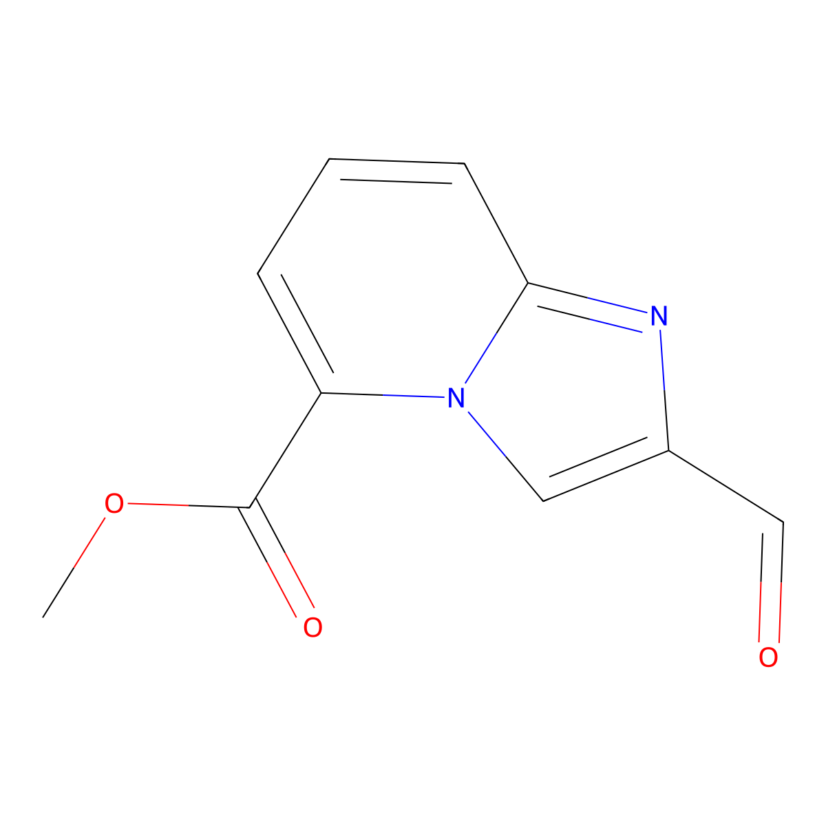 Methyl 2-formylimidazo[1,2-a]pyridine-5-carboxylate molecular structure, CAS 2090052-95-0
