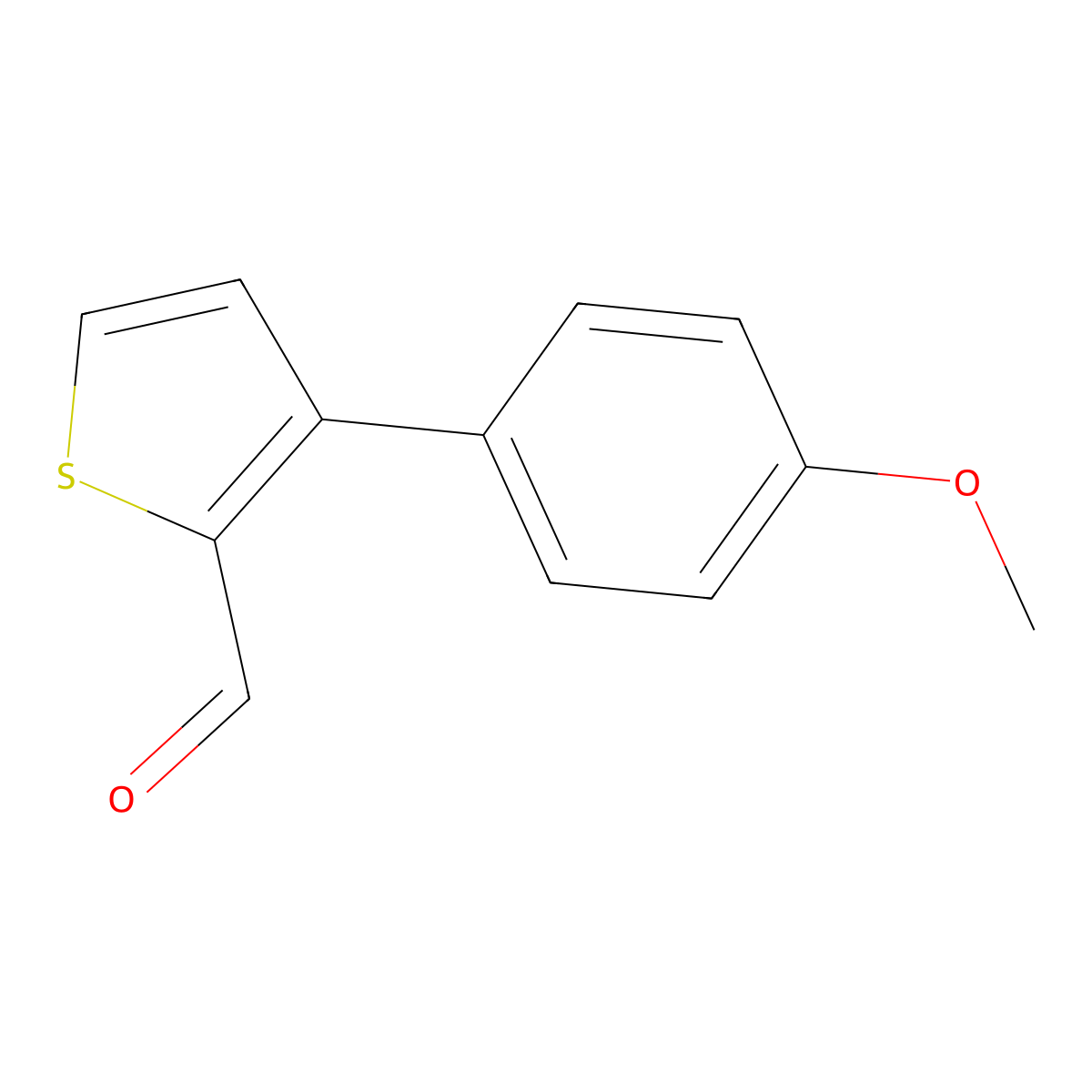3-(4-Methoxyphenyl)thiophene-2-carbaldehyde molecular structure, CAS 2090056-78-1