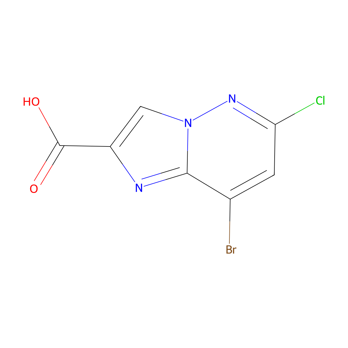 8-Bromo-6-chloroimidazo[1,2-b]pyridazine-2-carboxylic acid molecular structure, CAS 2090062-10-3