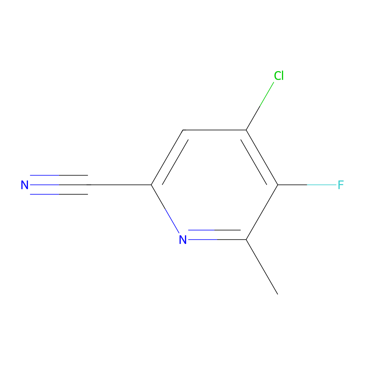 4-Chloro-5-fluoro-6-methylpyridine-2-carbonitrile molecular structure, CAS 2090064-35-8
