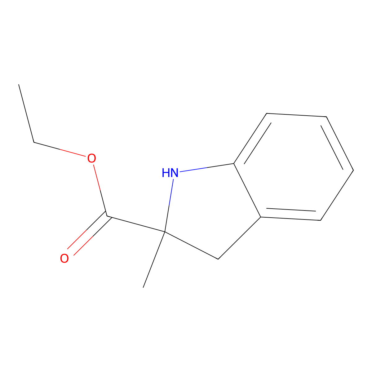 ethyl 2-methyl-2,3-dihydro-1H-indole-2-carboxylate molecular structure, CAS 2090069-58-0