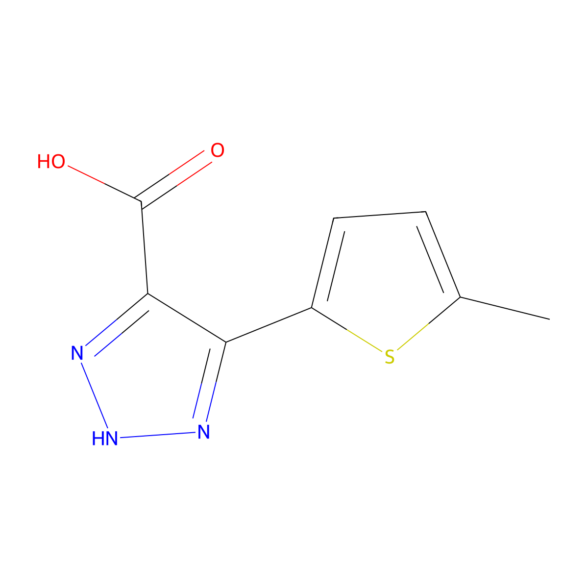 5-(5-Methylthiophen-2-yl)-1H-1,2,3-triazole-4-carboxylic acid molecular structure, CAS 2090086-18-1
