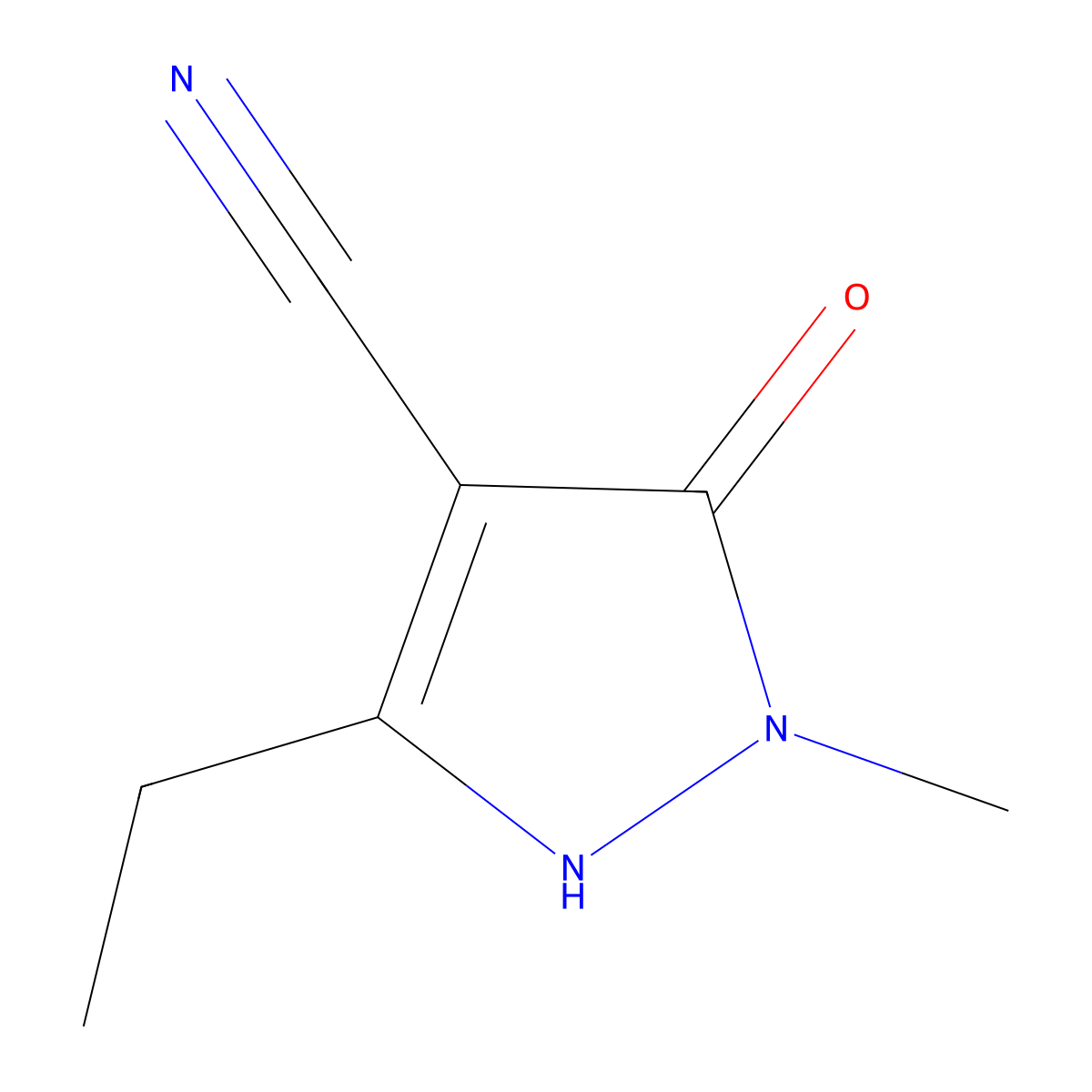 3-Ethyl-5-hydroxy-1-methyl-1H-pyrazole-4-carbonitrile molecular structure, CAS 2090091-80-6