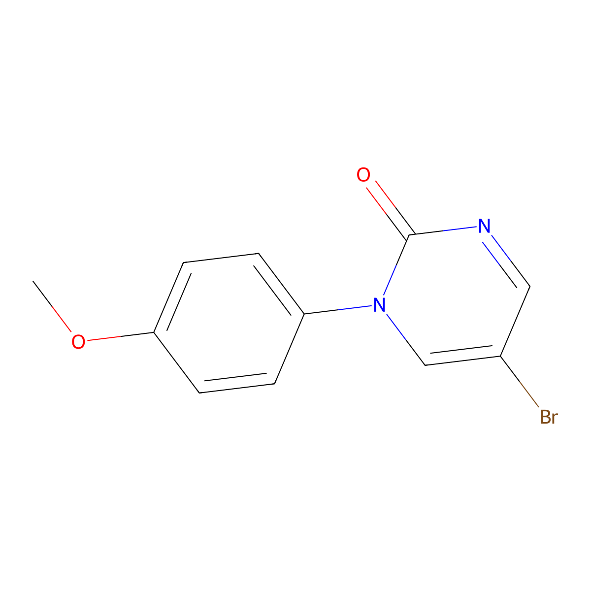 5-Bromo-1-(4-methoxyphenyl)pyrimidin-2(1H)-one molecular structure, CAS 2090092-40-1