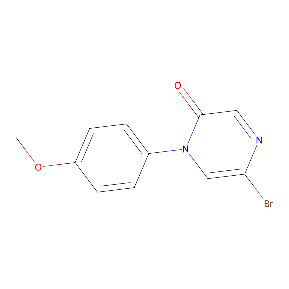 5-Bromo-1-(4-methoxyphenyl)pyrazin-2(1H)-one molecular structure, CAS 2090092-45-6