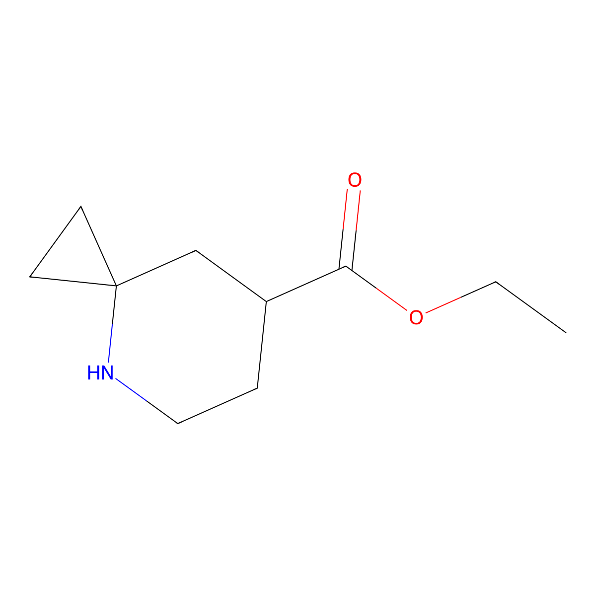 Ethyl 4-azaspiro[2.5]octane-7-carboxylate molecular structure, CAS 2090095-49-9