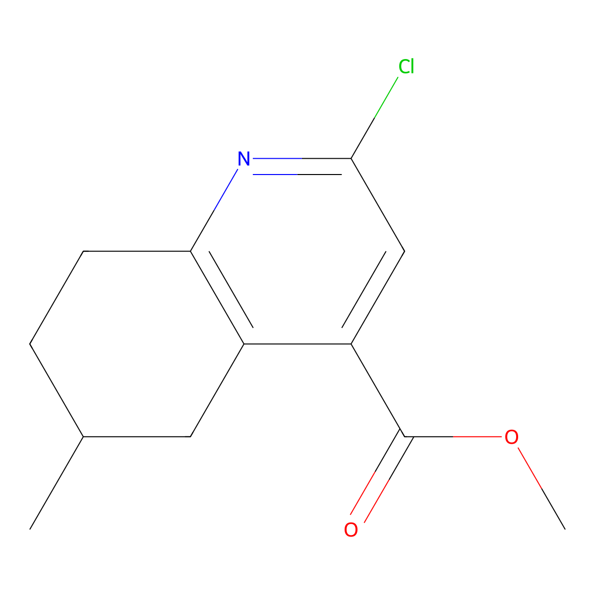 Methyl 2-chloro-6-methyl-5,6,7,8-tetrahydroquinoline-4-carboxylate molecular structure, CAS 2090095-74-0