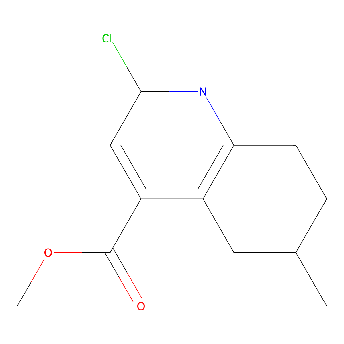 Methyl 2-chloro-6-methyl-5,6,7,8-tetrahydroquinoline-4-carboxylate molecular structure, CAS 2090095-74-0
