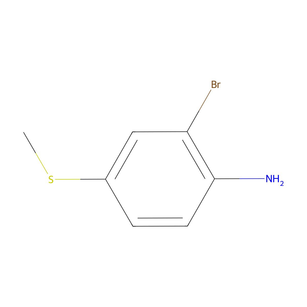 2-Bromo-4-(methylthio)aniline molecular structure, CAS 20901-64-8
