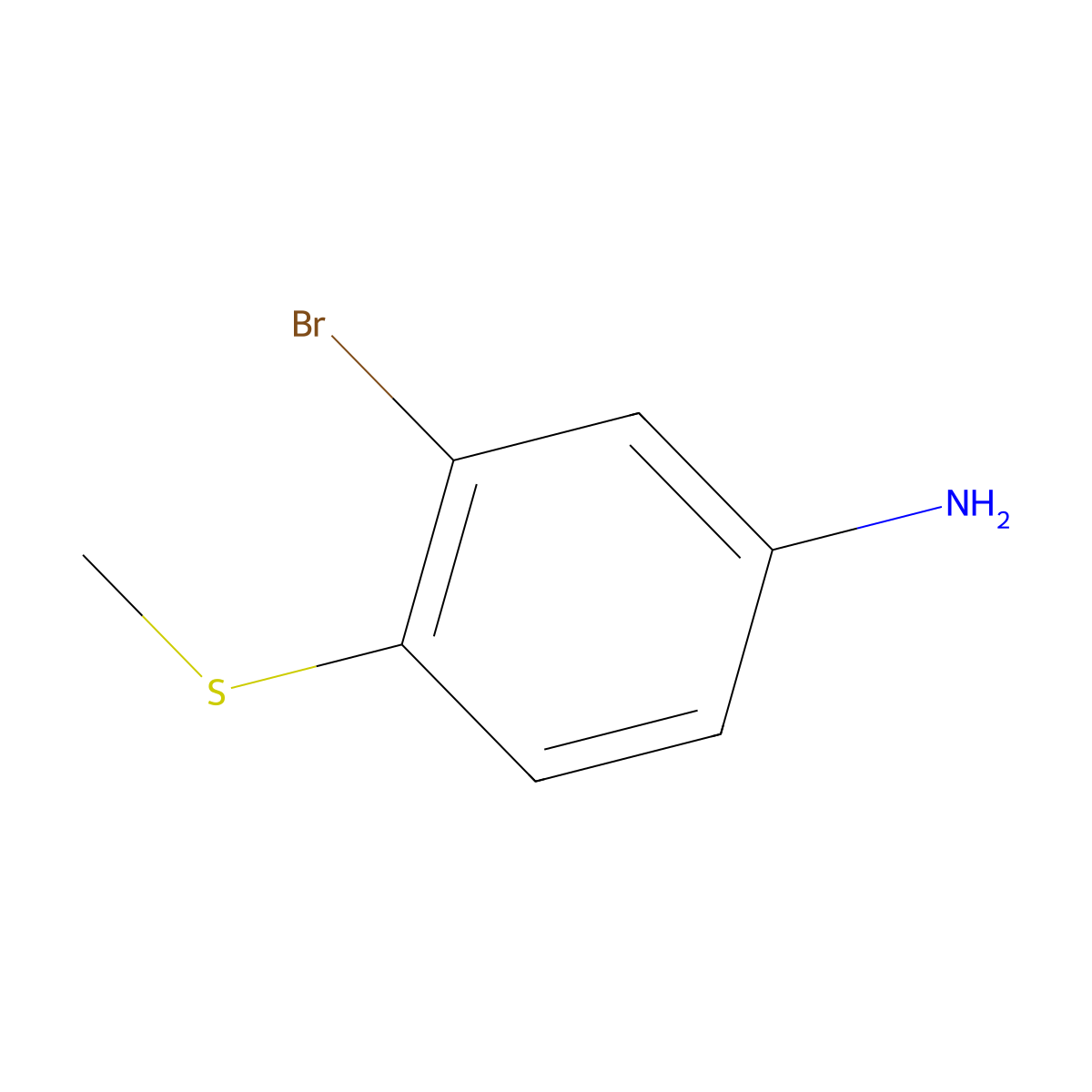 3-Bromo-4-(methylsulfanyl)aniline molecular structure, CAS 20901-65-9