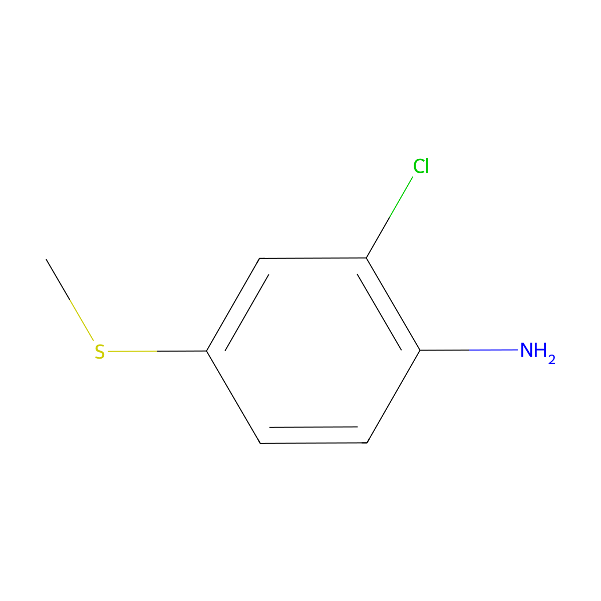 2-Chloro-4-(methylthio)benzenamine molecular structure, CAS 20901-66-0