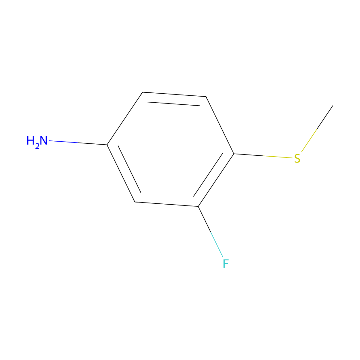 3-Fluoro-4-(methylthio)aniline molecular structure, CAS 20901-69-3