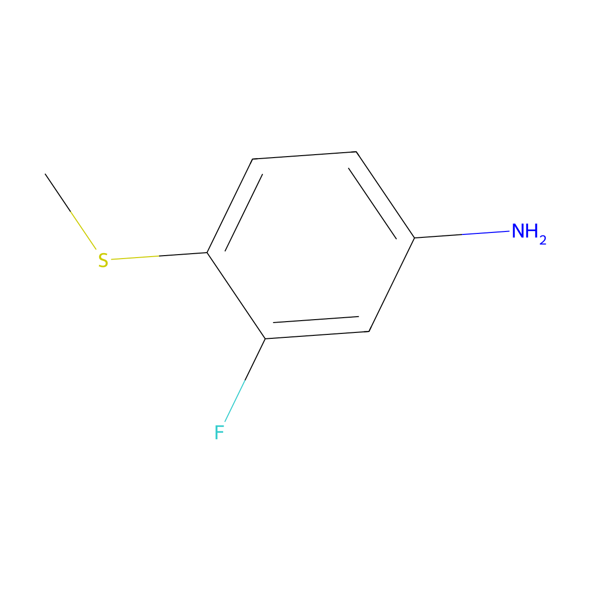 3-Fluoro-4-(methylthio)aniline molecular structure, CAS 20901-69-3
