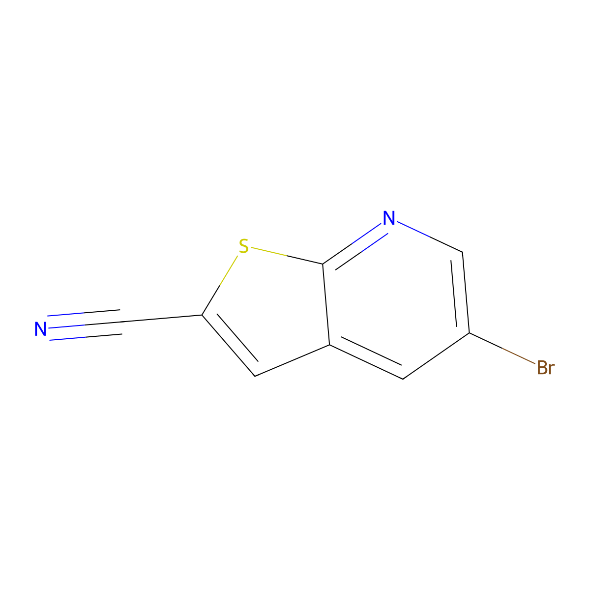 5-Bromothieno[2,3-b]pyridine-2-carbonitrile molecular structure, CAS 2090128-24-6