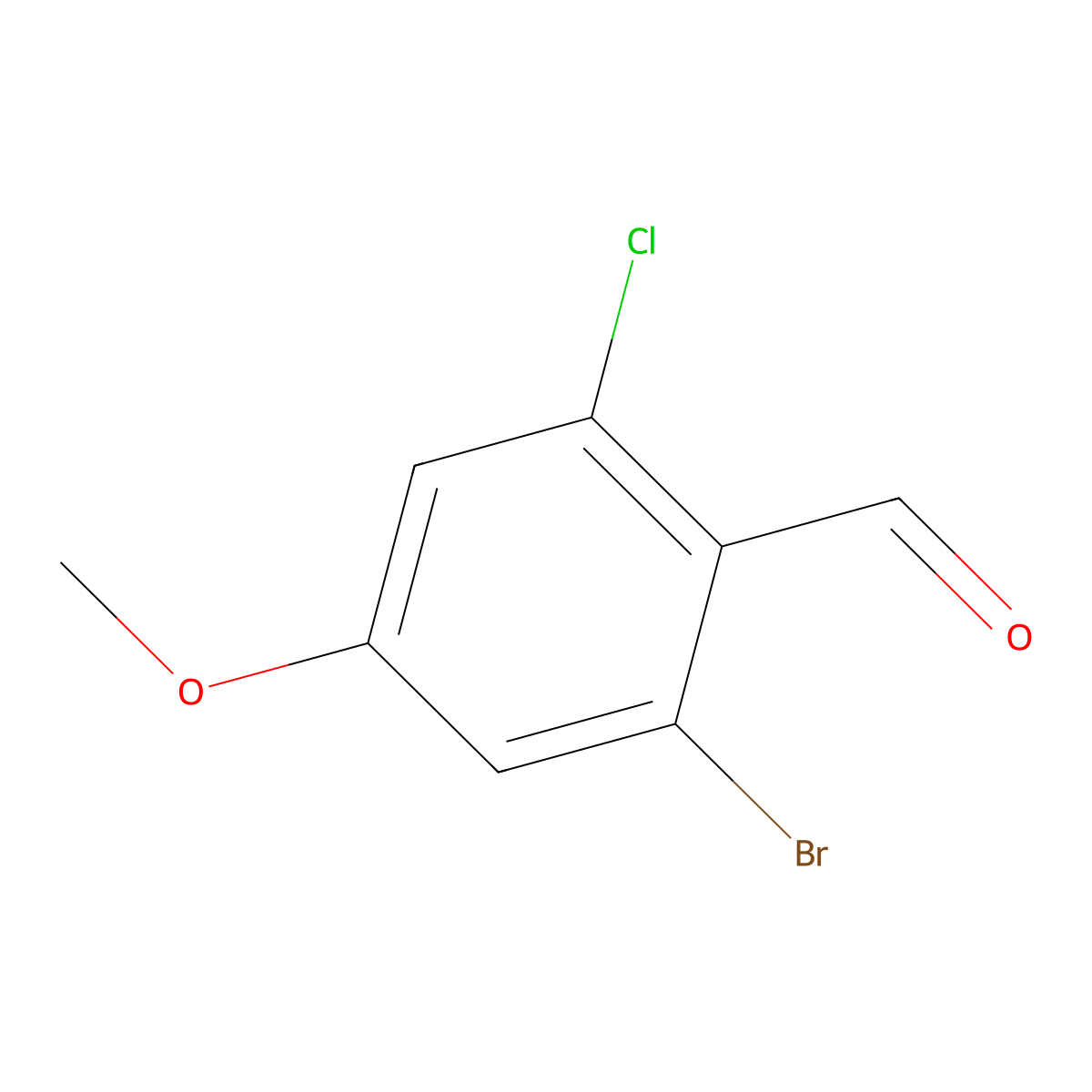 2-Bromo-6-chloro-4-methoxybenZaldehyde molecular structure, CAS 2090129-19-2