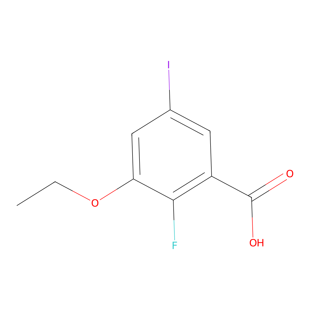 3-Ethoxy-2-fluoro-5-iodobenzoic acid molecular structure, CAS 2090131-12-5