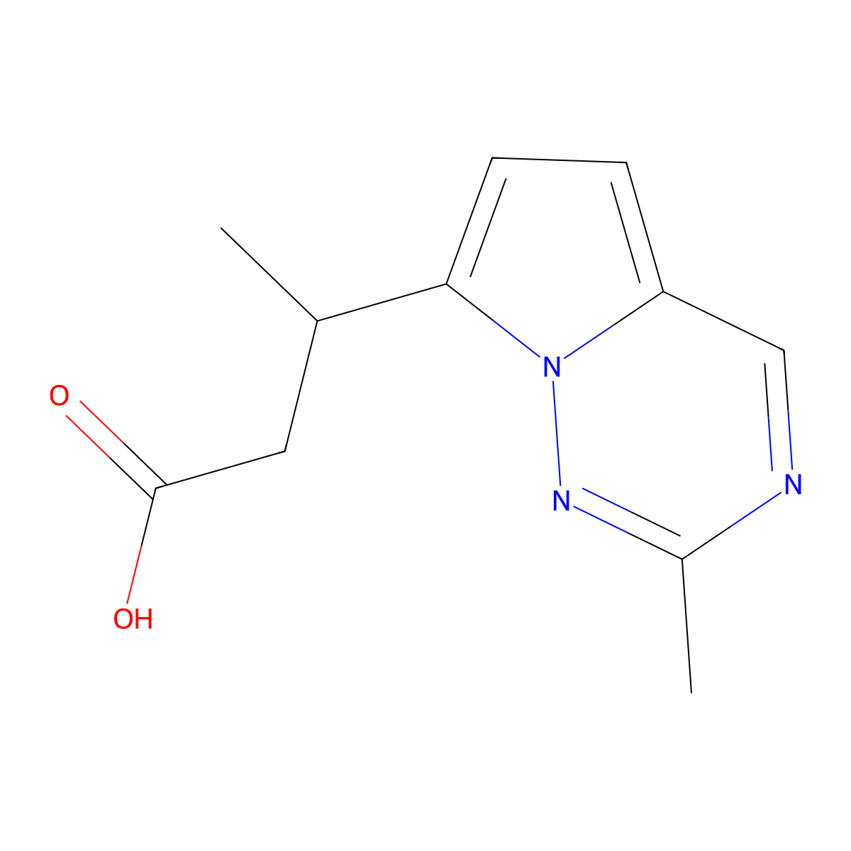 3-{2-Methylpyrrolo[2,1-f][1,2,4]triazin-7-yl}butanoic acid molecular structure, CAS 2090136-09-5