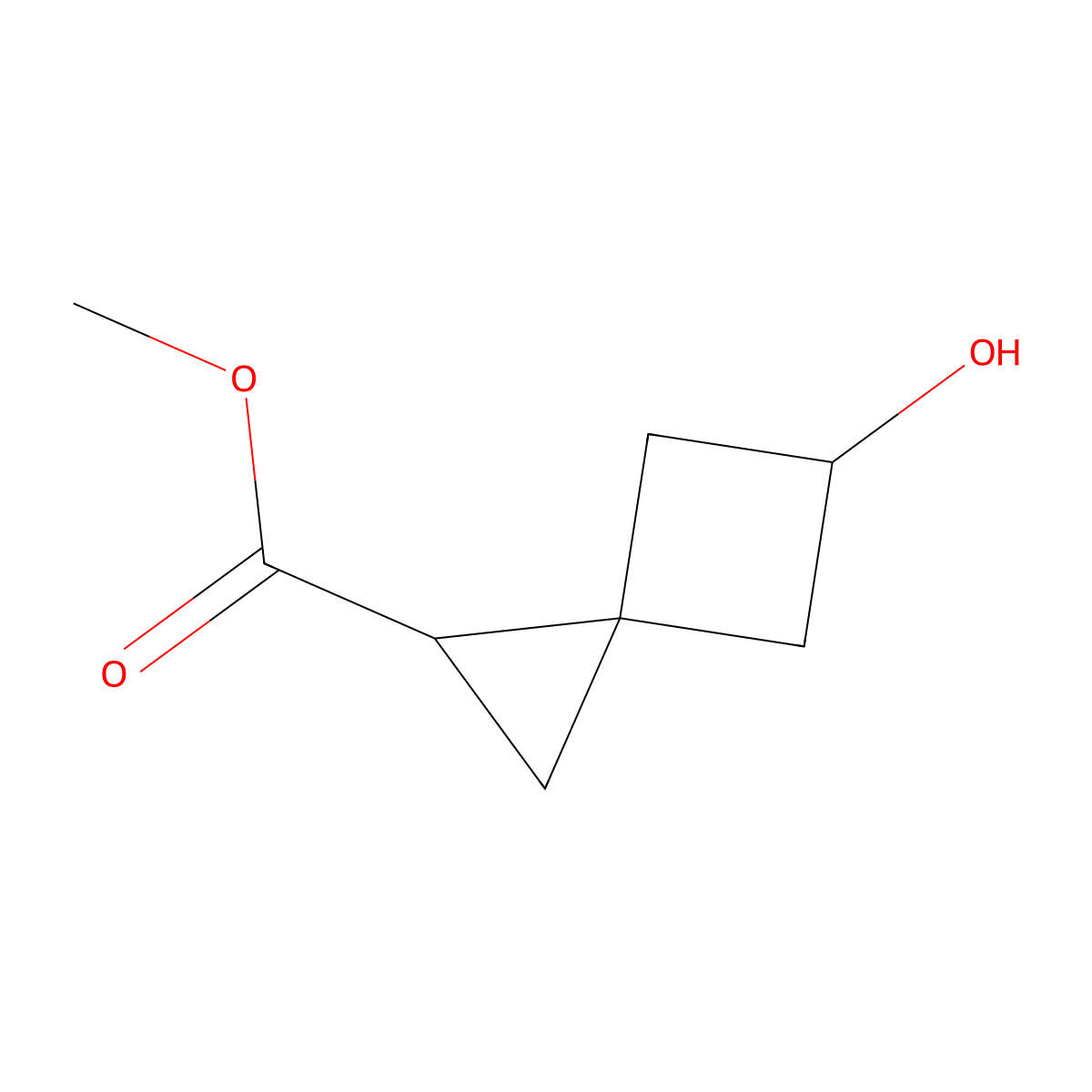 Methyl 5-hydroxyspiro[2.3]hexane-1-carboxylate molecular structure, CAS 2090136-69-7