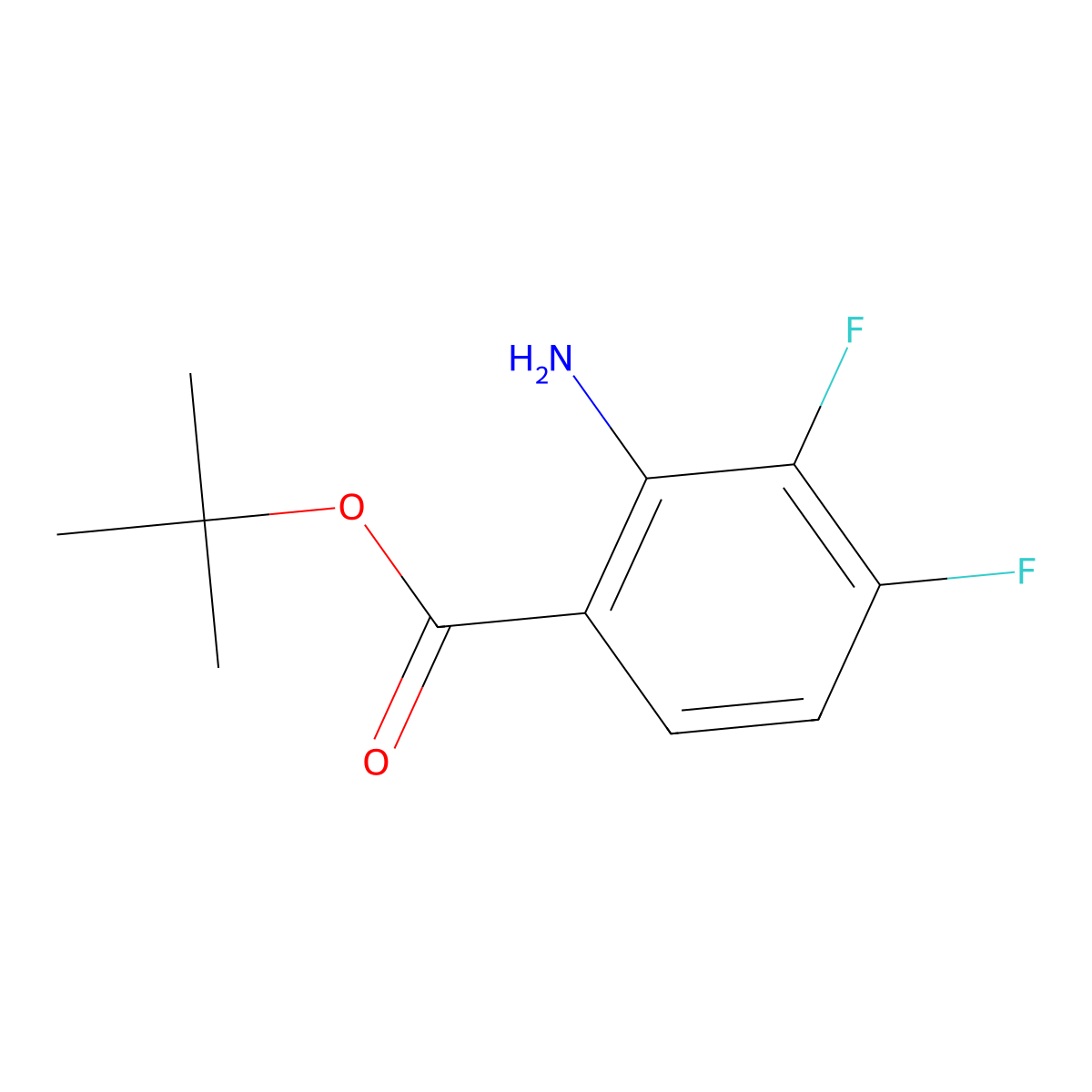 Tert-butyl 2-amino-3,4-difluorobenzoate molecular structure, CAS 2090137-83-8