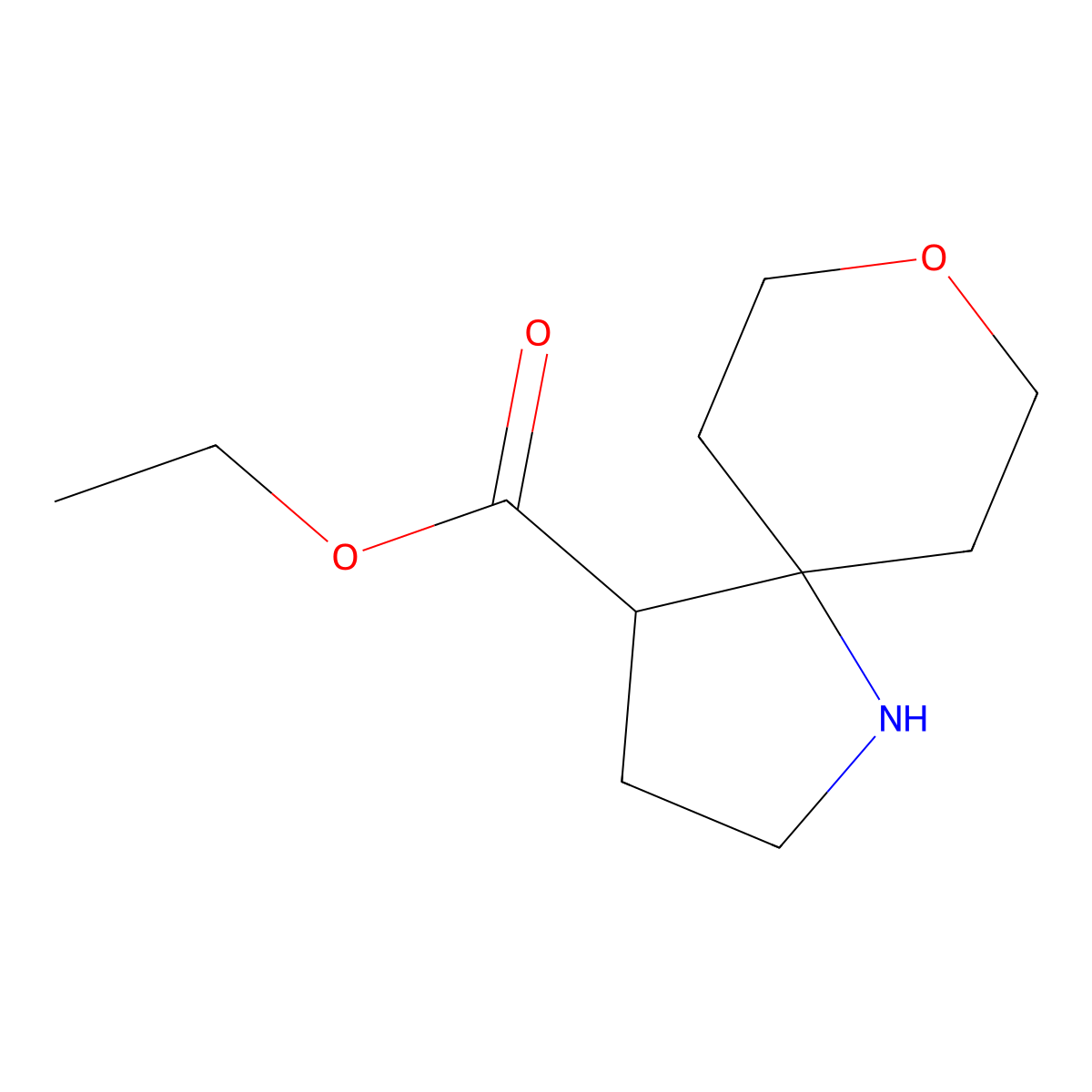 Ethyl 8-oxa-1-azaspiro[4.5]decane-4-carboxylate molecular structure, CAS 2090138-86-4