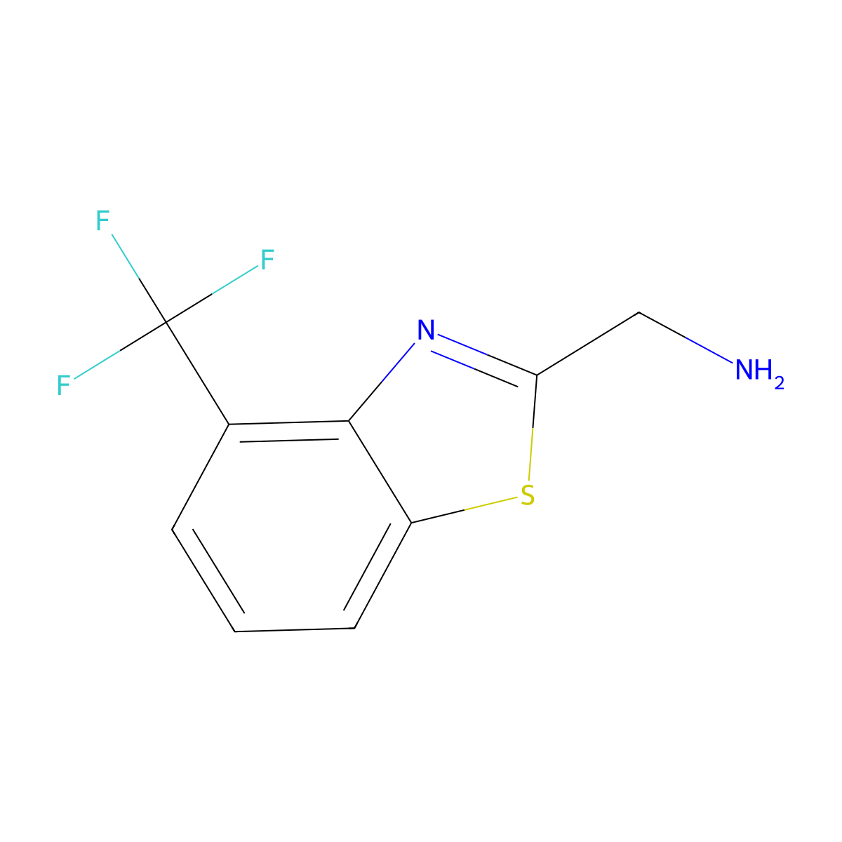 1-[4-(Trifluoromethyl)-1,3-benzothiazol-2-yl]methanamine molecular structure, CAS 2090141-00-5