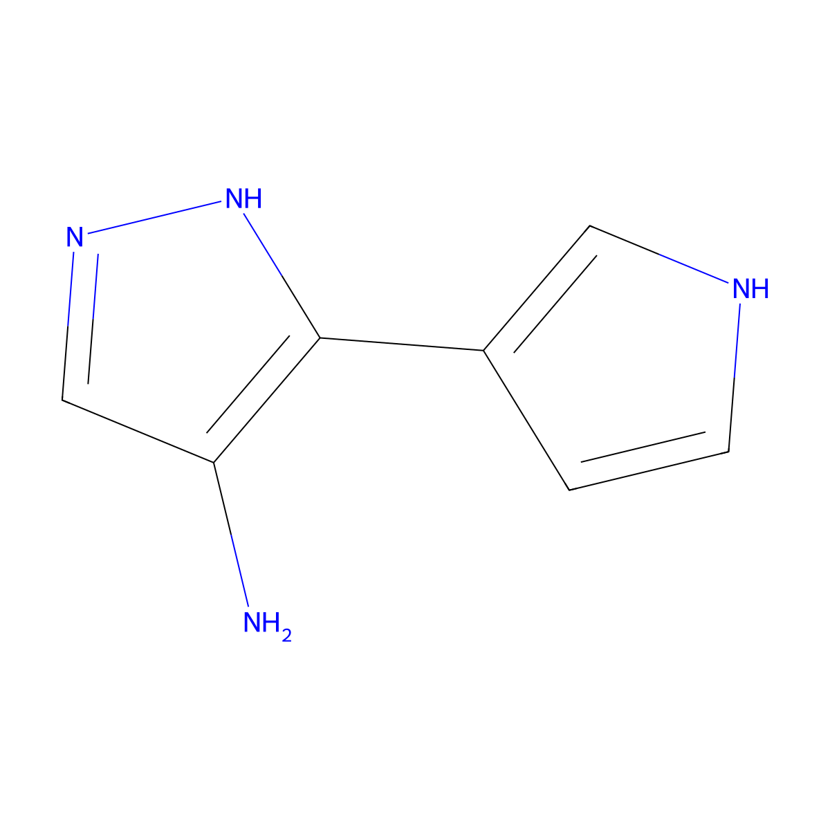 5-(1H-pyrrol-3-yl)-1H-pyrazol-4-amine molecular structure, CAS 2090143-24-9