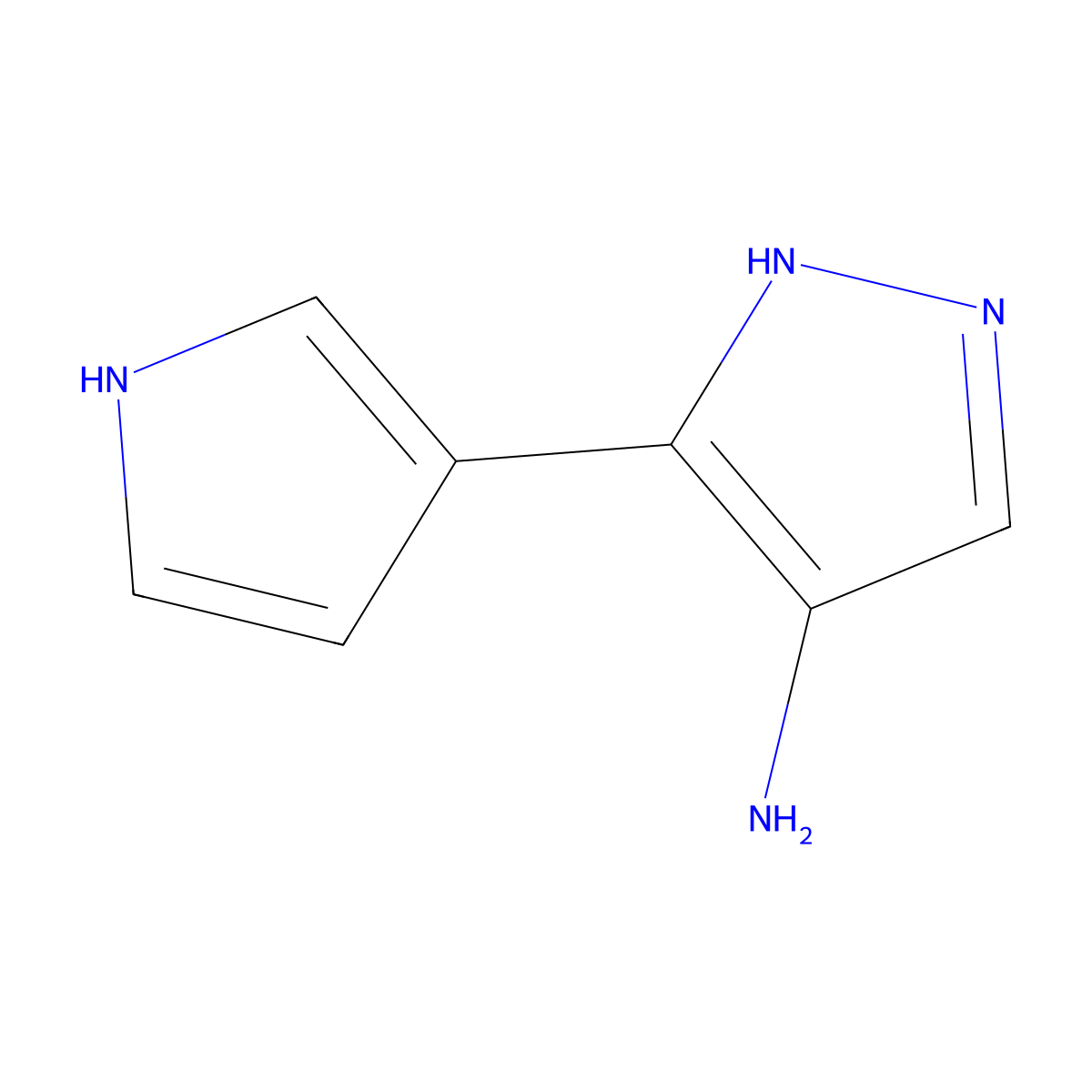 5-(1H-pyrrol-3-yl)-1H-pyrazol-4-amine molecular structure, CAS 2090143-24-9